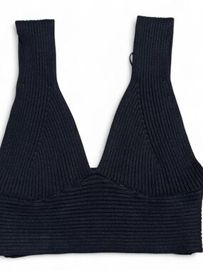 House of Harlow 1960 Ribbed V-Neck Bralette - Black